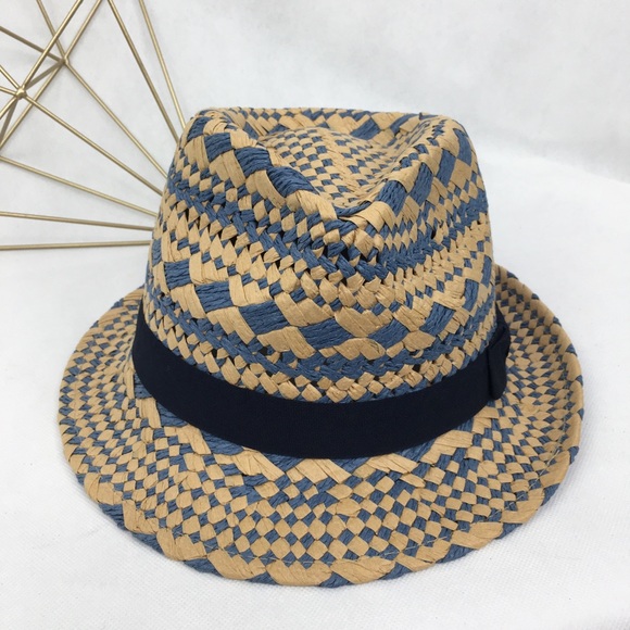 Blue & Tan Woven Fedora - Picture 3 of 5
